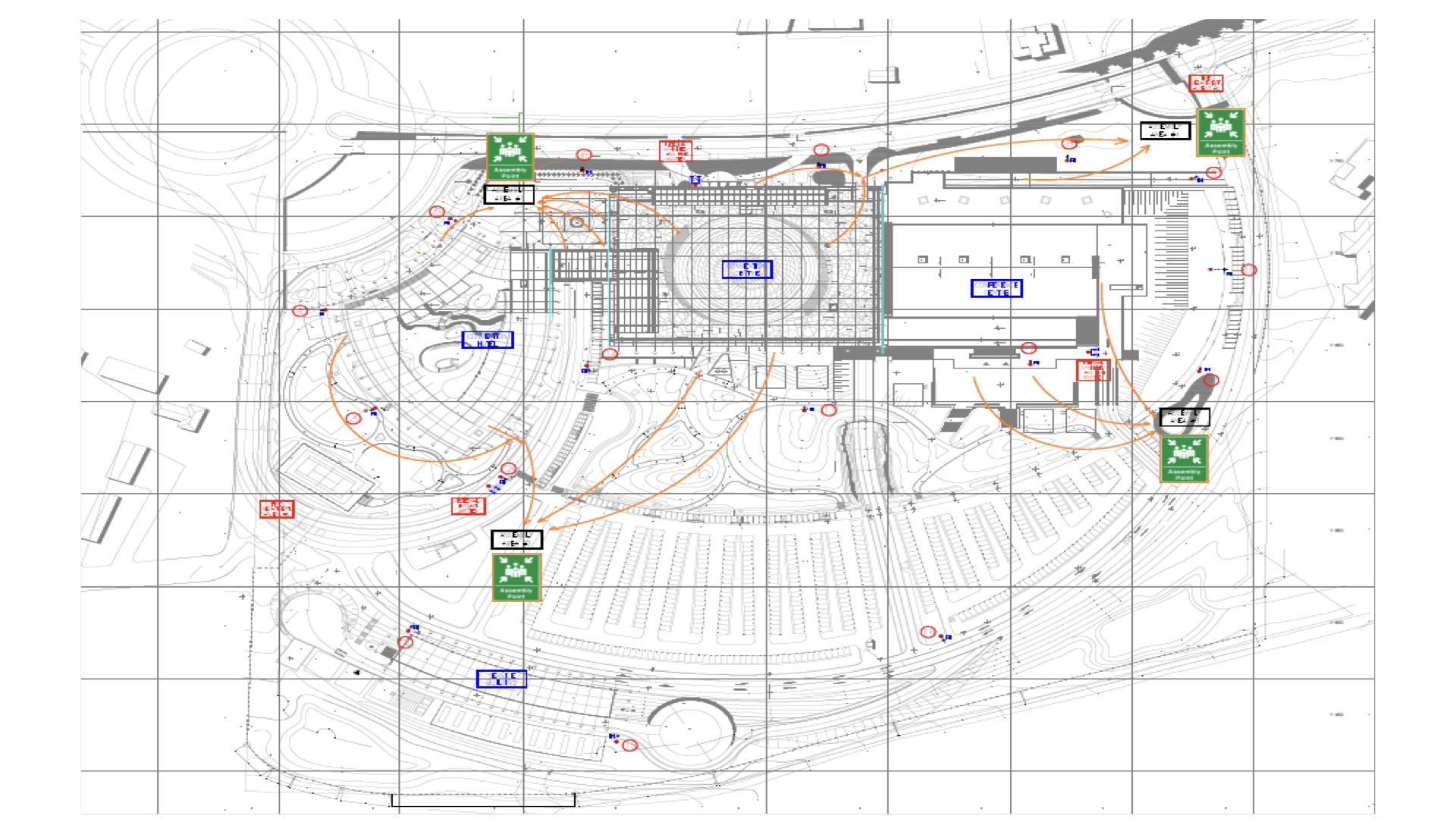 Emergency evacuation routes map